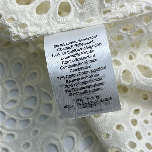 Donna Karan Eyelet Lace Shirt Dress Medium Cotton Long Sleeve Elegant See Throu - Picture 10 of 15