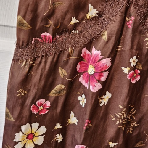 Canotta donna OLD NAVY marrone floreale Cami Boho taglia grande Y2k babydoll fata - Foto 3 di 8
