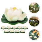  10Pcs Artificial Floating Lotus Decor Simulated Lotus Flower Decor Garden