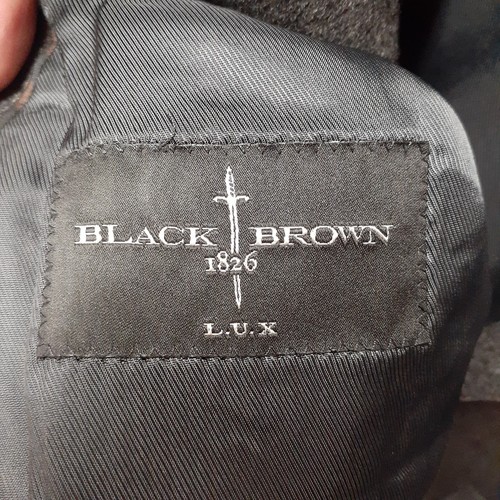 Black Brown 1826 LUX 40 R Cashmere Blazer Sport Coat Jacket Flannel Gray - Picture 4 of 11