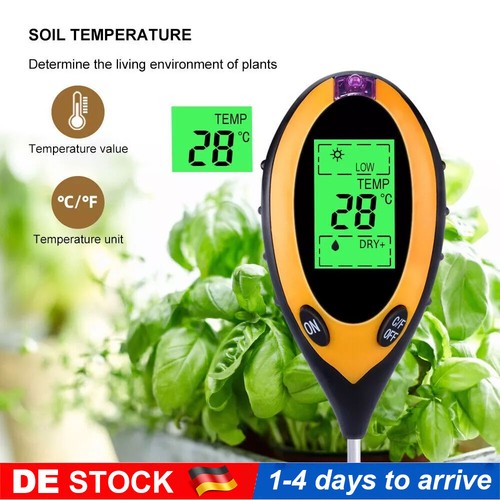 Probador de suelo 4 en 1 medidor de suelo probador valor de pH temperatura humedad LCD DE. - Imagen 3 de 13
