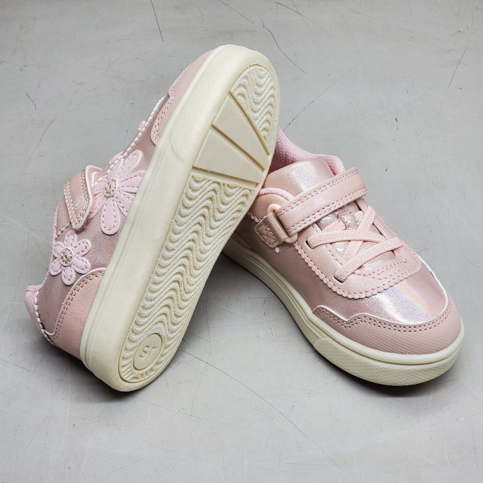 STRIDE RITE SR Lighted Bloom Sneaker Shoes Toddler SZ 7M Blush BG044102