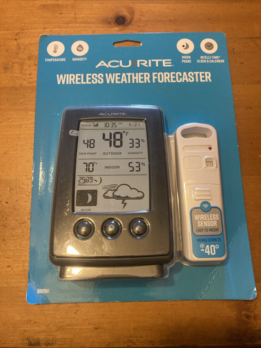 AcuRite Digital Weather Forecaster with Indoor/Outdoor Temperature, Moon, New - Picture 1 of 4