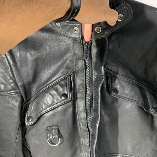 Vintage Hein Gericke Herren schwarz wattiert Leder Motorrad Biker Jacke Gr. 38 - Bild 8 von 24