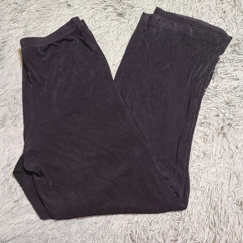 Coldwater Creek Damen Slinky Strick Hose Medium schwarz weites Bein Lounge Reise - Bild 2 von 5