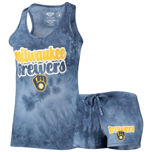 Women's Concepts Sport Navy Milwaukee Brewers Billboard Racerback Tank Top &
