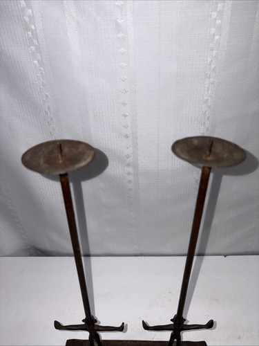 Zwillingsfigur handgeschmiedet Schmiedeeisen Kerzenhalter abstrakte Skulptur - Bild 4 von 7