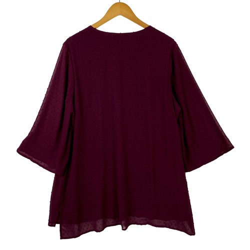 Daniel Rainn Damen Oberteil Gr. 2X Burgund Stretch 3/4 Arm Pullover Relaxed - Bild 3 von 10