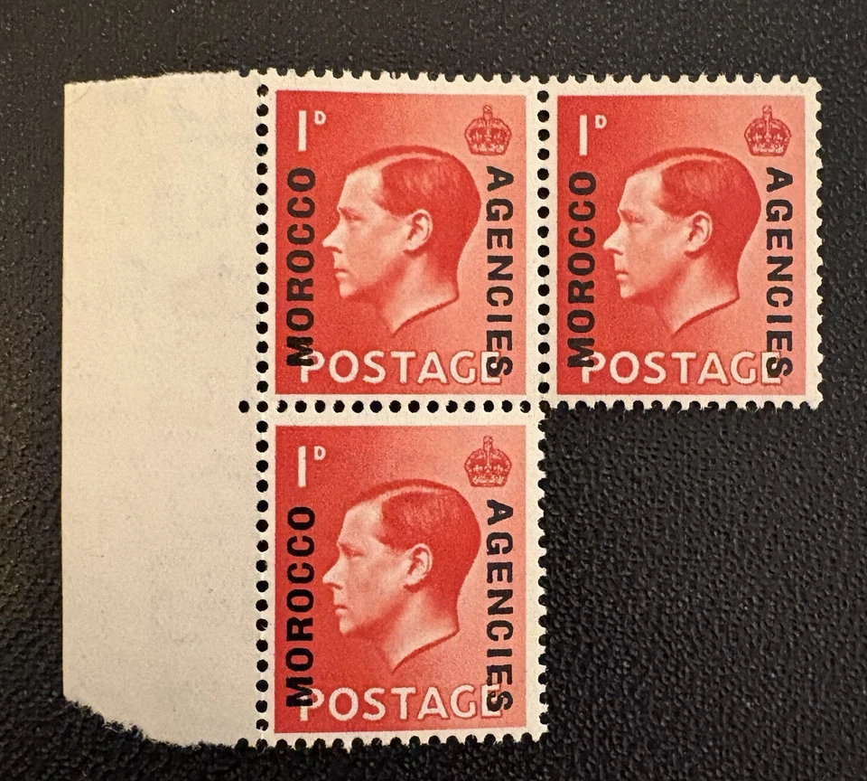 Juego completo de 3 estampillas de KEVIII 1936 Marruecos/Tánger UM como nuevas Foto 2 de 4