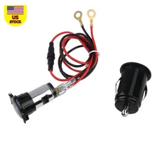 12V Car Motorcycle ATV Boat Power Cigarette Lighter Socket Outlet Plug Adapter