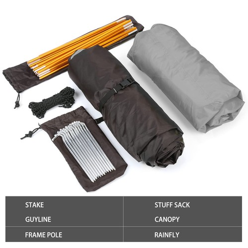Camping Tent 1 Person Tent Waterproof Two Doors Backpacking Tent Easy Setup L... - Picture 6 of 7