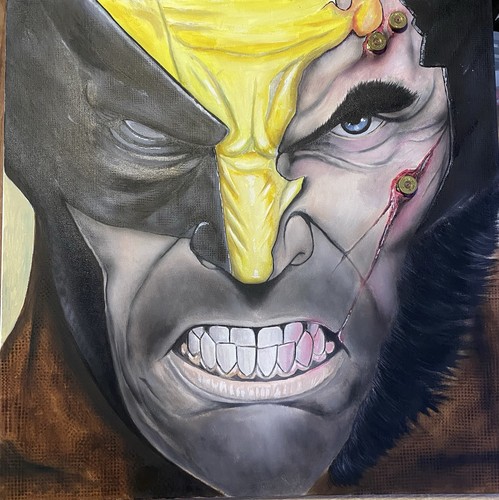 Ölgemälde auf Leinwand Kunst - 24x24 Wolverine X-Men *100% HANDGEMALT* - Bild 1 von 9