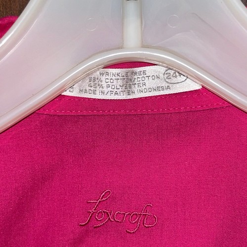3 Foxcroft wrinkle free long sleeve button up shirt shades of pink size 24W - Picture 5 of 16
