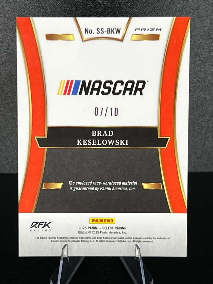 2025 Panini Select - Selective Swatches Brad Keselowski /10 [Gold Flash Prizm] - Image 3 of 4