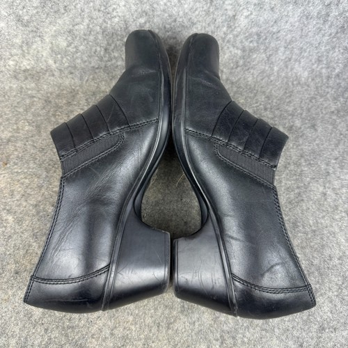 Clarks Damenschuhe 10M Bendables Ingalls Falls schwarz Leder Slipper niedriger Absatz - Bild 3 von 10