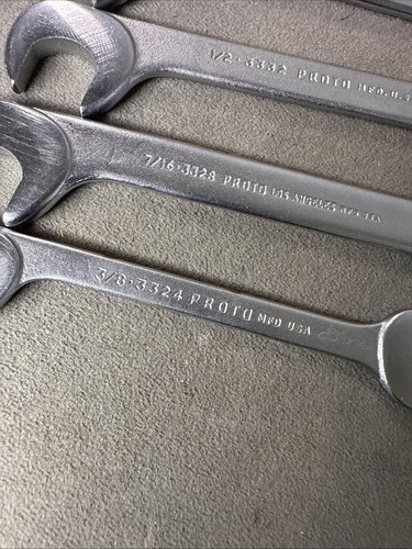 Vintage 4 Stück Proto Maulschlüssel Set gemischtes Set (3324,3328,3332,3336) - Bild 5 von 11