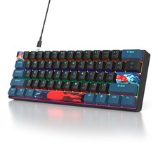 Compact 60 Mechanical Gaming Keyboard, LED Rainbow Backlit Linear Red Switch...