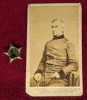 Ca. 1861 Patriotic Badge & CDV - Major Robert Anderson, Hero of Ft. Sumter