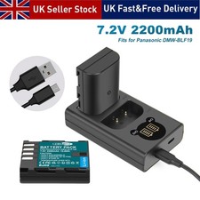2x DMW-BLF19 Battery +Dual Charger For Panasonic Lumix GH5 GH5M2 GH3 GH4 G9 GH5S
