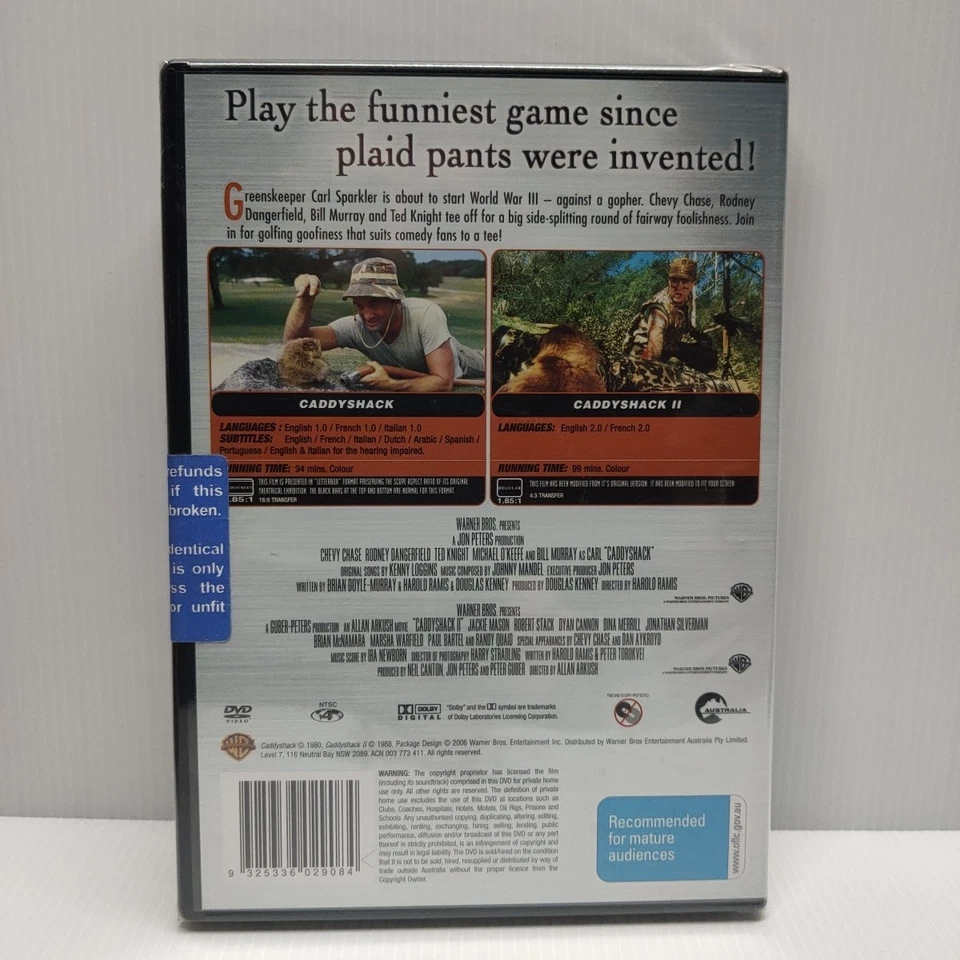 Caddyshack | 2-Movie Collection Dvd (Chevy Chase) Reg 4 Brand New & Sealed - Image 2 of 4