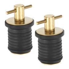 2 Pcs T Handle Boat Drain Plug 1 Inch, Brass Boat Plug Snap