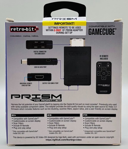 Retro-Bit Prism AV to HDMI Adaptor for GameCube Upscaling Tool FACTORY SEALED - Picture 2 of 4