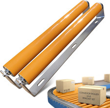 2-Pack Polyurethane Coated Conveyor Rollers with Brackets – Smooth Glide for Car