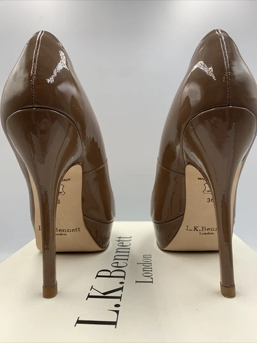 Lk Bennett Patent Leather Platform Court Shoes. Beige/brown. Bnib. Stiletto. Uk3 - Picture 8 of 18