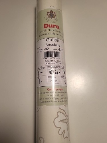 DURO WALLPAPER FROM SWEDEN 56 Sq.ft A Roll WHITE With Great Pattern HIGH QUALITY - Picture 3 of 11