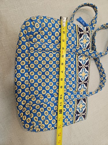 Borsa Vera Bradley Riviera blu tracolla trapuntata floreale giallo fiori - Foto 7 di 8