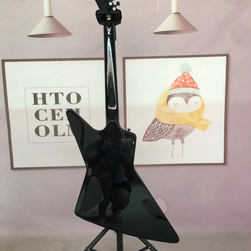 Black James Hetfield Snakebyte Explorer Electric Guitar Solid Body HH Pickups - Image 4 of 4