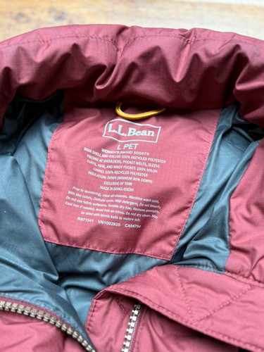 L.L.Bean Women's LARGE PETITE Mountain Classic Parka Downtek Insulated Burgundy - Picture 4 of 9