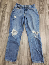 Old Navy Jeans Womens 6 Blue High Rise O.G. Straight Distressed Denim Pants