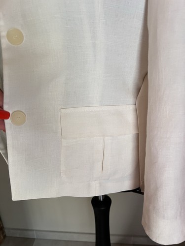 ELLEN CAPELLINO M 38 (IT 44) Designer Hosenanzug aus 100% Leihen in weiß - Bild 3 von 21