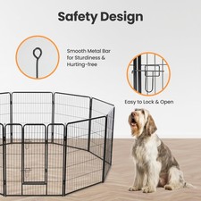 Dog Playpen Outdoor Indoor 40 Inch 12 Panels Dog Fence for Small Dog Puppy Black