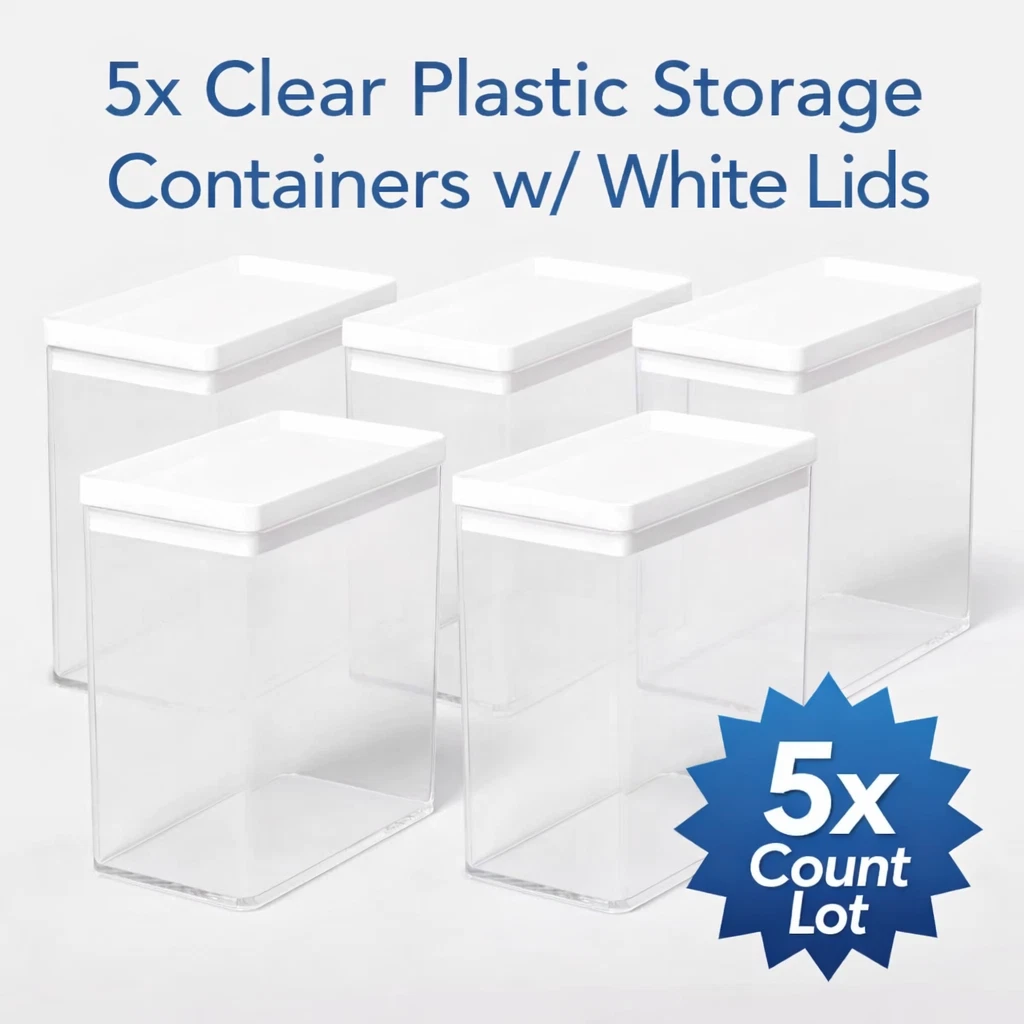 5X 12.6C TALL RECTANGLE PLASTIC STORAGE CONTAINER BRIGHTROOM FITS POKEMON ETB