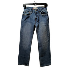Levis 514 Jeans Boys 16R 26X28 Blue Straight Distressed Denim