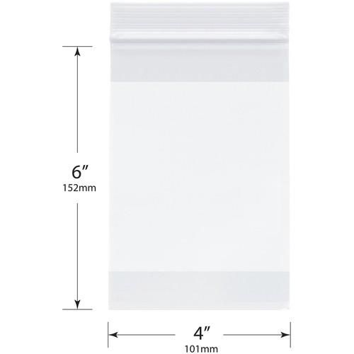 Plymor 4" x 6", 2 Mil with White-Block Zipper Reclosable Plastic Bags - Picture 2 of 3