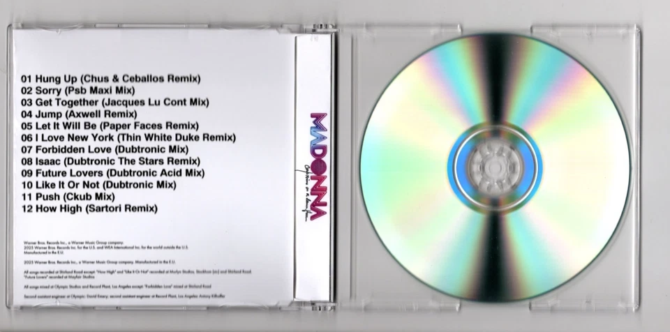 MADONNA Confessions On A Dance Floor 20 years Remixes Promo 12 tracks DJ Hang Up - Immagine 4 di 4