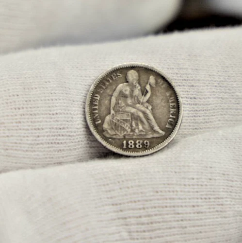 1889 US Seated Liberty Dime Fine+ (Cleaned, Retoned)