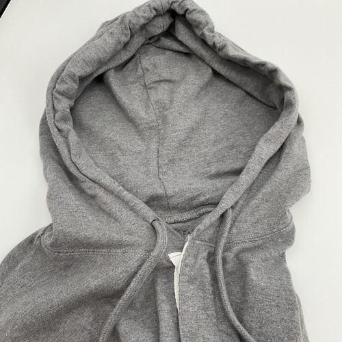 American Eagle Striped Hooded Pullover Hoodie Gray Red Large Kangaroo Pocket - Picture 6 of 9