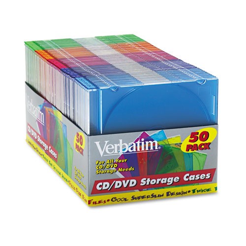 Verbatim 94178 CD/DVD Slim Case - Assorted Colors (50/Pack) New - Picture 2 of 5