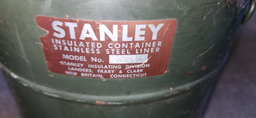 Vintage Stanley isolierter Behälter Kühler Edelstahleinsatz 3323 grün Militär Jeep - Bild 3 von 14