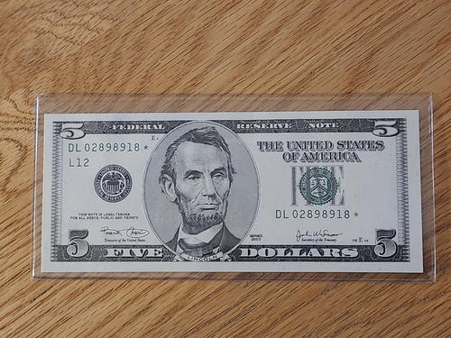 2003 $5 "STAR NOTE" UNC/GEM SAN FRANCISCO D02898918* 2 OF 3 CONS SERIAL NUMBERS - Picture 5 of 5