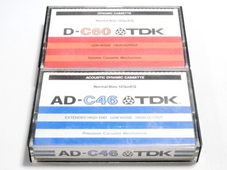 Two(2) TDK cassette tape D C60 & AD C46 Japan version Very good condition