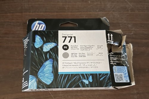 HP 771 Photo Black/Light Gray Printhead (CE020A) Open Box Jan 2024 wrap not open
