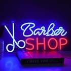 Barber Shop Neon Sign for Hair Salon Studio Led Light Up Business Store Sign .