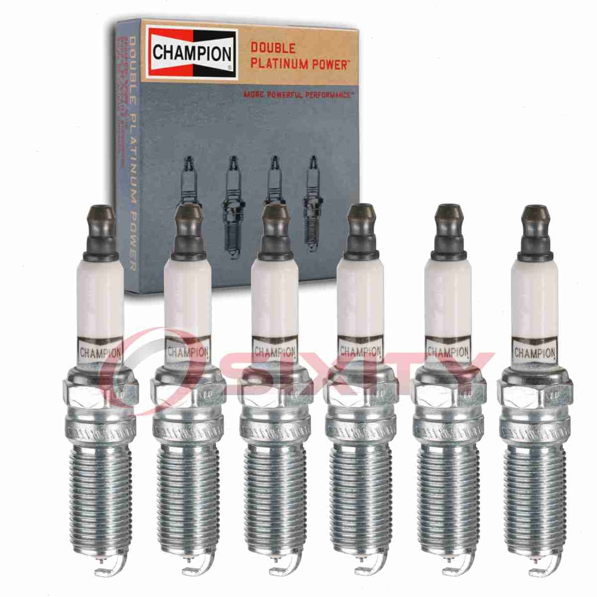 6 pc Champion Double Platinum Spark Plugs for 2010-2019 Lincoln MKT 3.7L V6 yw
