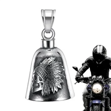 Motorcycle Guardian Bell Biker Rider Bell Good Luck Indian Head Portrait Bell