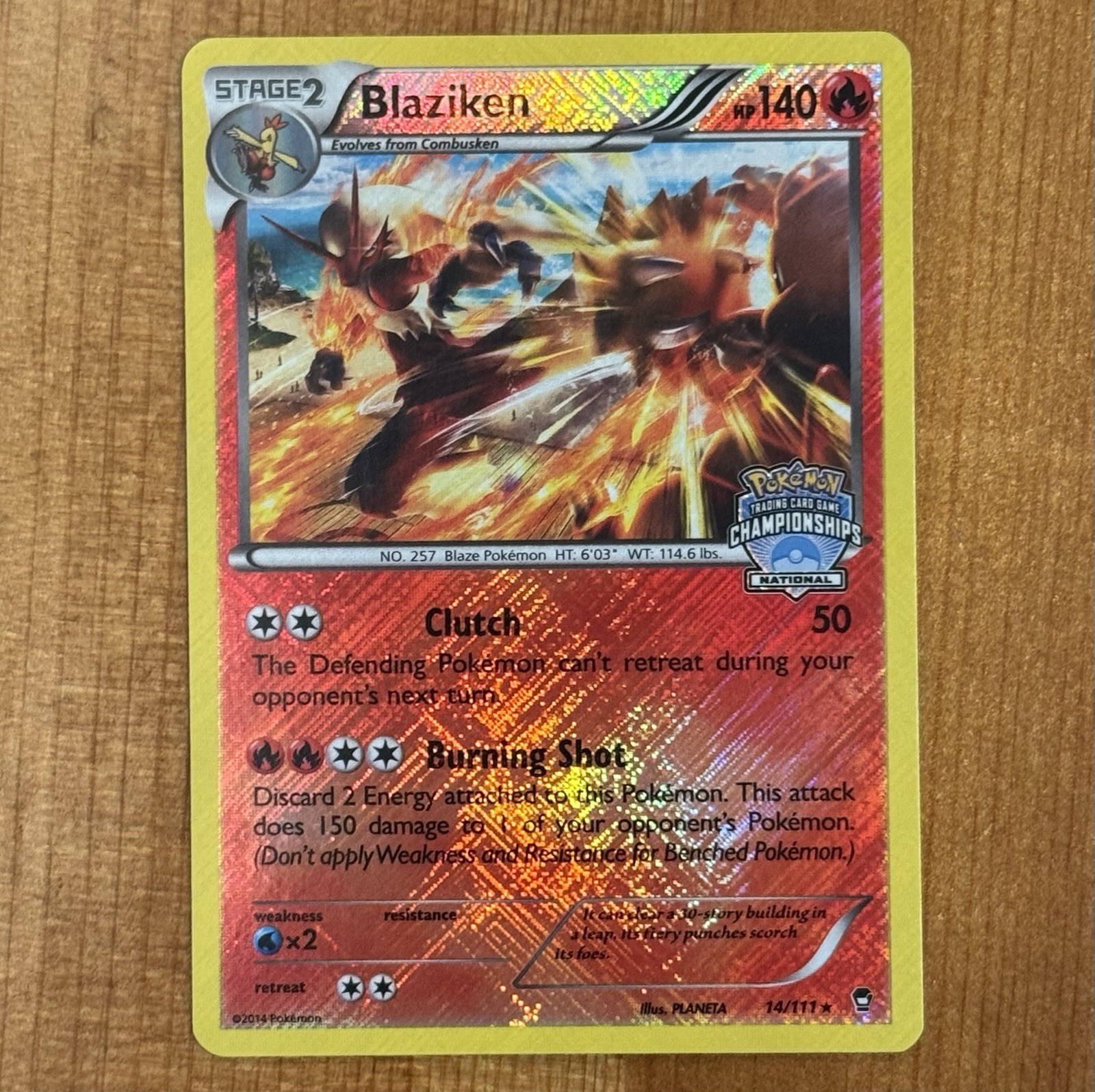 Blaziken 14/111, LP, National Championships Promo Pokémon TCG Cards Reverse Holo